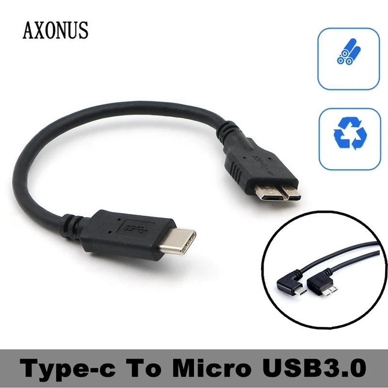 Typec To Micro USB 3.0 Mobile Hard Drive  Data Cable For Toshiba Seagate WD Huawei Macbook Xiaomi Laptop OTG Extension Cable