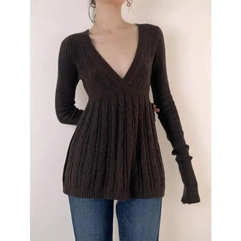 

Модный мужской трикотаж с глубоким воротником и плоским плетением, новый трансграничный свитер Sle Ne, крутой волокно Ciwalk, внутренняя одежда