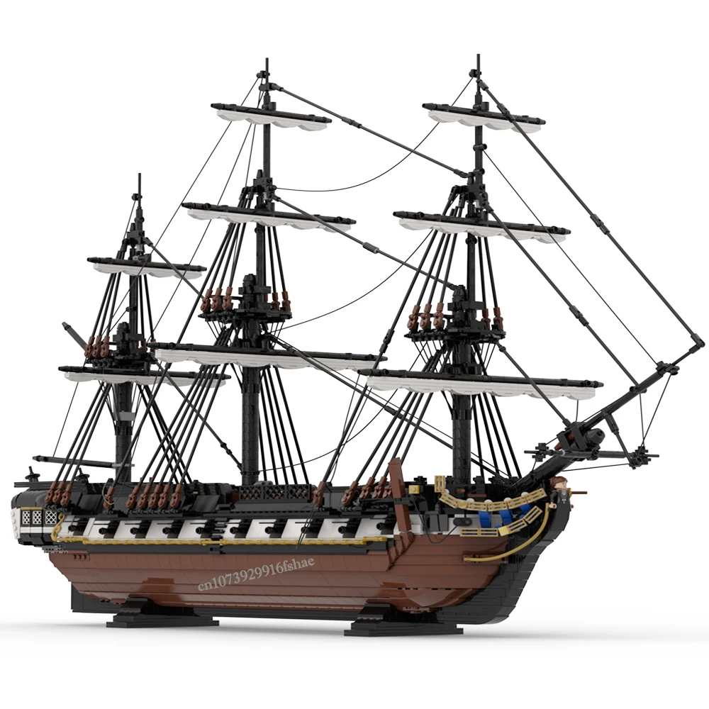 5434PCS MOC European Medieval American 24-gun Corvette USS Enterprise DIY creative ideas warship child Toy Gift building blocks