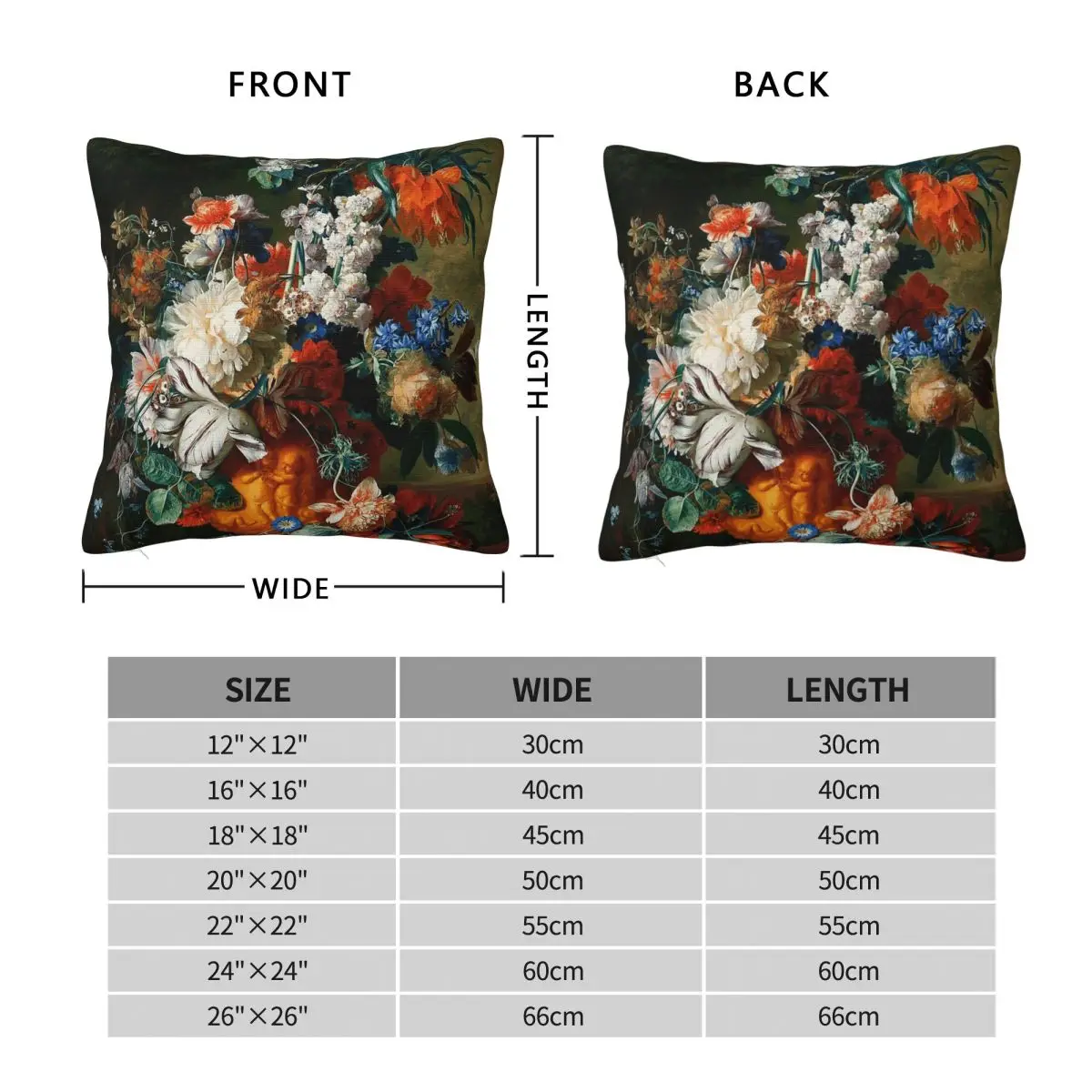 Jan Van Huysum Bouquet Of Flowers In An Urn Square Pillowcase Polyester Linen Velvet Printed Decorative Home Cushion Cover 18
