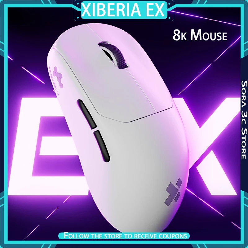 

XIBERIA EX Wireless Mouse Double 8k PAW3950 Low Latency and Stable Performance Ergonomics Esports Gaming Mouse PC Accessories