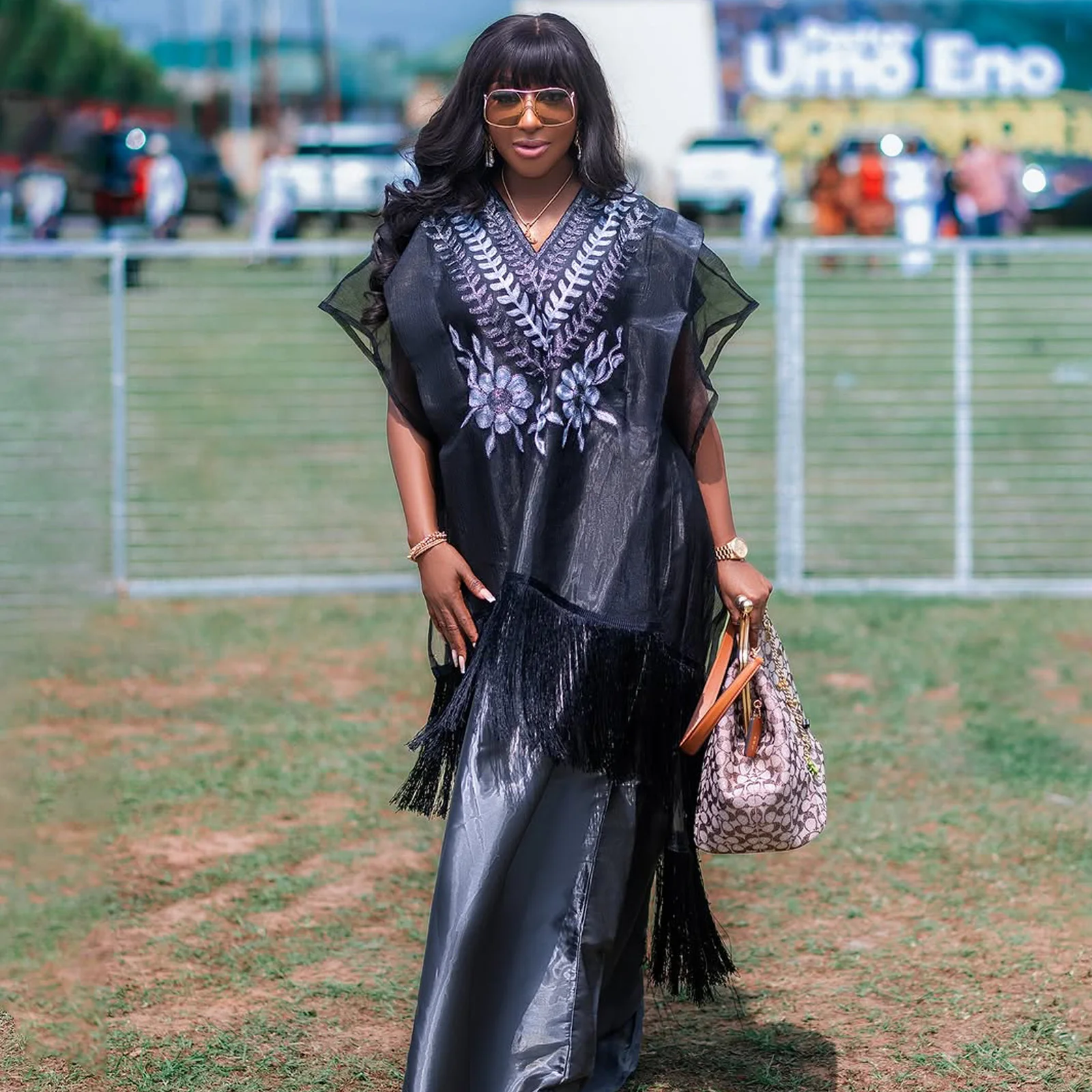 

African Dresses For Women Luxury Boubou Material Rich Embroidery Design Long Dress With Scarf