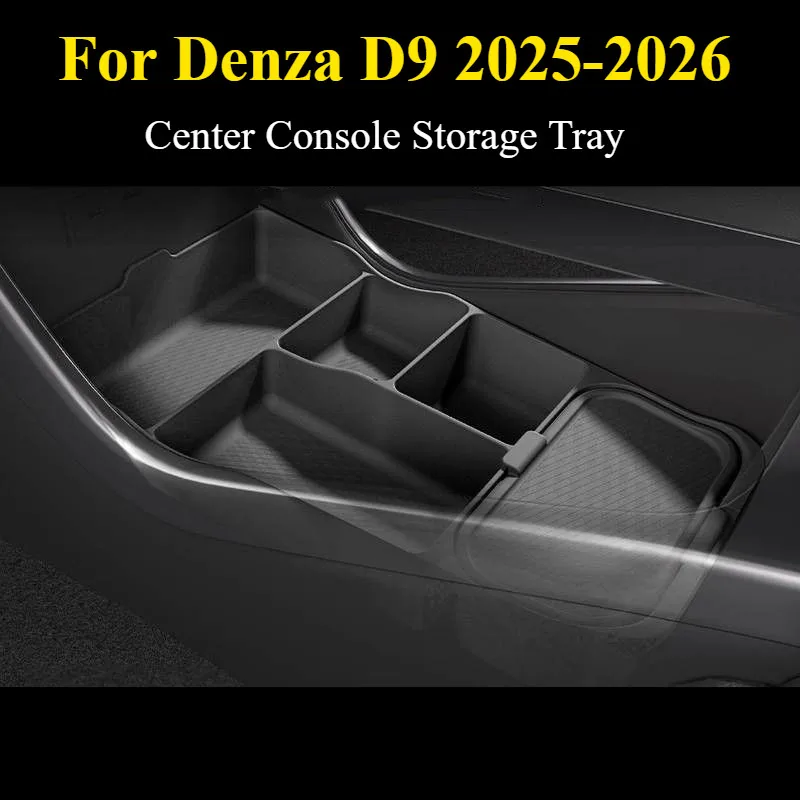 For Denza D9 2025-2026 Center Console Storage Tray Under-Console Drawer for Sunglasses Chargers and Wallet