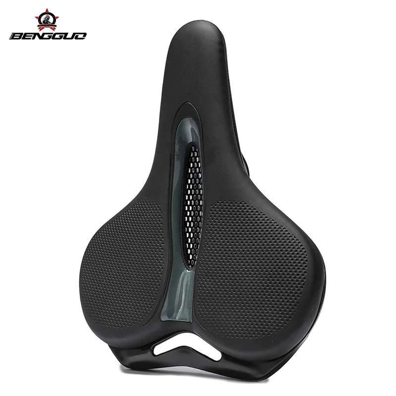 1/2PCS Bike Saddle Breathable Big Butt Cushion Leather Surface Seat Mountain Bicycle Shock Absorbing Hollow Cushion