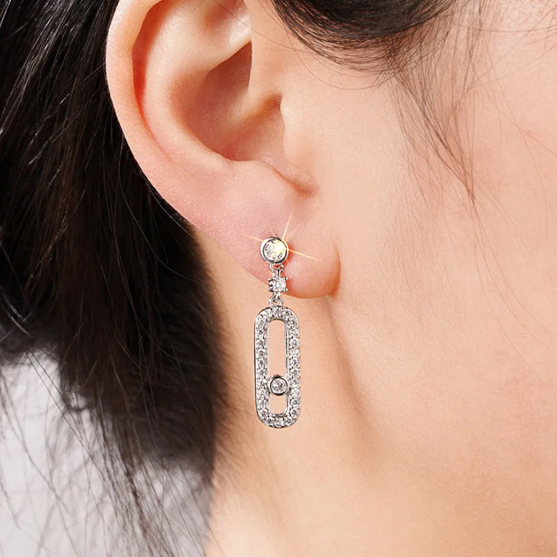 925 فضة انخفاض الأقراط الإناث مجوهرات الخطوبة مع الزركونيا الرائعة أزياء سيدة اكسسوارات الزفاف هدية