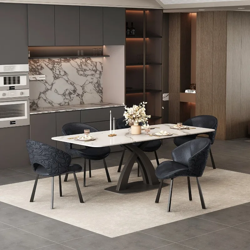 Modern Black Home Dining Chairs Minimalist Living Room Chair Light Luxury Kitchen Dining Stools