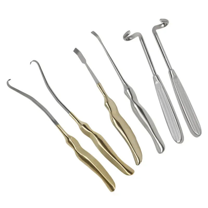 Autoclavable Rib Cartilage Stripper Pull Hook Left and Right Shovel Stainless Steel Nasal Plastic Surgery Equipment