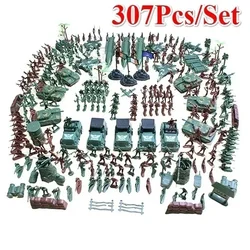 307Pcs/Set Military Model Playset Toy Soldier Army Men 4cm Action Figures Army Play Miniature Figurines