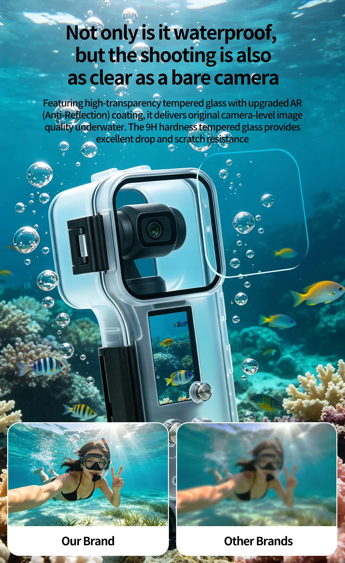 Für DJI Pocket 3 4 Gimbal-Kamera Wasserdichtes Gehäuse 50M Unterwasser-Tauchgehäuse Anti-Meerwasser-Korrosions-Schutz Kaltschuh-Erweiterungshalterung – Detail 14