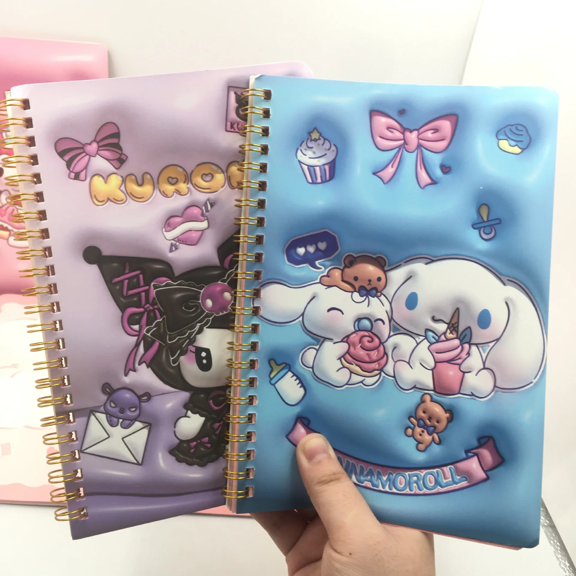 Sanrio Hello Kitty3D stereoskopowy notatnik Kuromi Cinnamoroll moja melodia pętla notes do zapisywania losowo jedną książkę