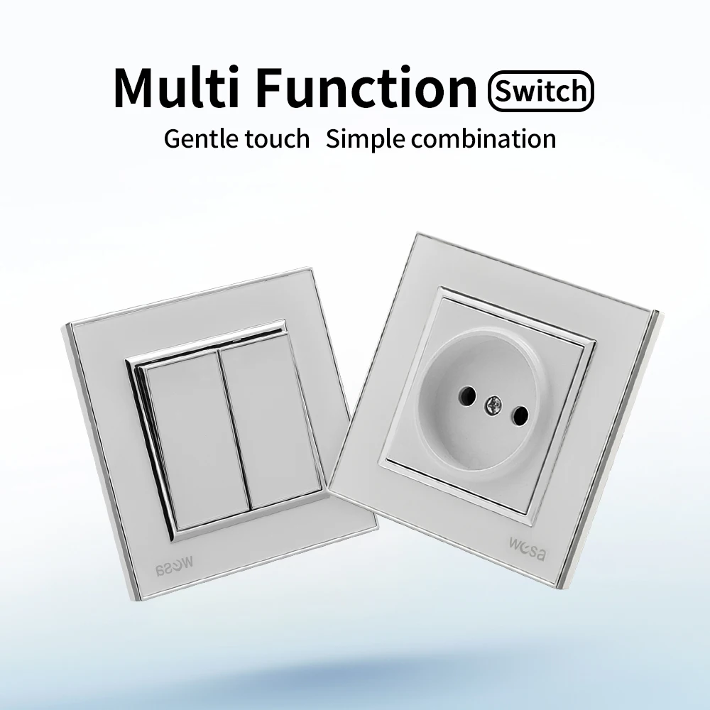 الأبيض 250 فولت غير الأرض منافذ كهربائية الاتحاد الأوروبي القياسية لهب الجدار جزءا لا يتجزأ من المقابس المقبس لوحة أكريليك التيار المتناوب المقبس الكلاسيكي #4