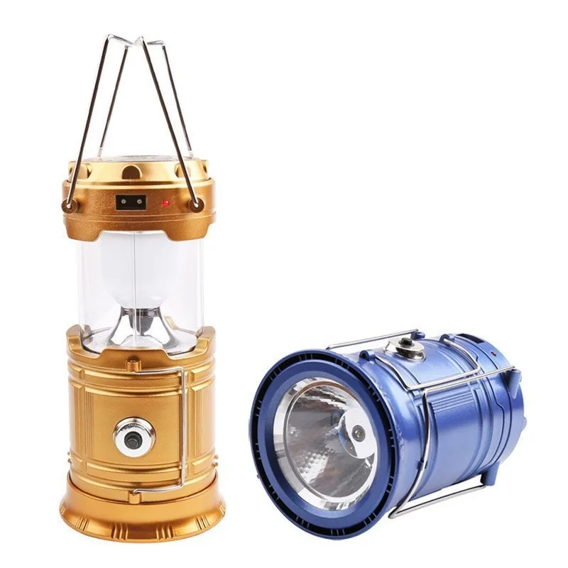 Lumière portative super lumineuse multifonctionnelle extérieure: lanterne rechargeable LED à énergie solaire, éclairage de secours télescopique