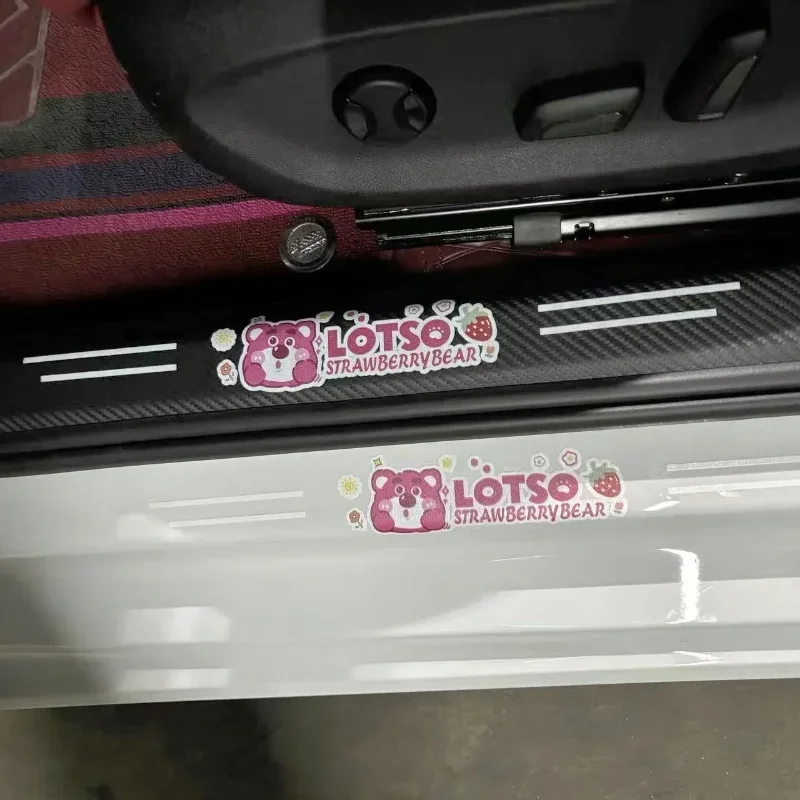 MINISO Sanrio HelloKitty Car Door Sill Strips Universal Cute Car Interior Cromi Melody Anti-stepping Protective Stickers Pedal