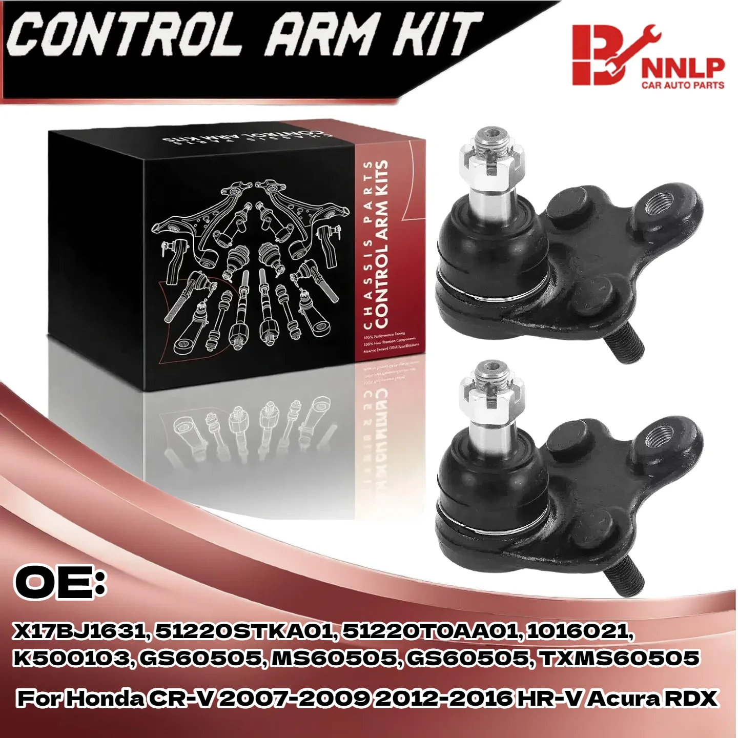 

2PC Front Lower Side Ball Joint for Honda CR-V 2007-2009 2012-2016 HR-V for Acura RDX 51220STKA01 51220T0AA01 51220STKA01