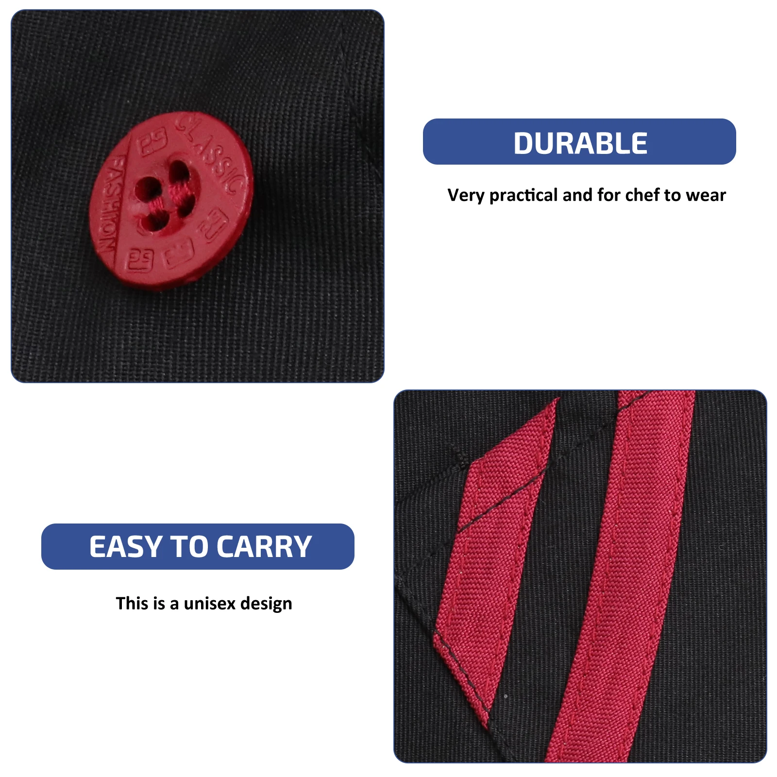 Chaqueta de Chef de manga larga, uniforme de cocina Unisex, transpirable, resistente al desgaste, a prueba de aceite, para personal de Catering de Hotel y restaurante