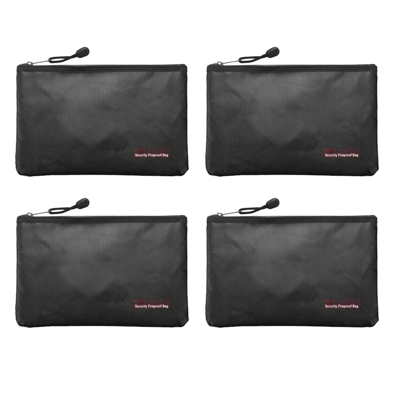 4X Fireproof Money Safe Document Bag. NON-ITCHY Silicone Coated Fire & Water Resistant Safe Cash Bag