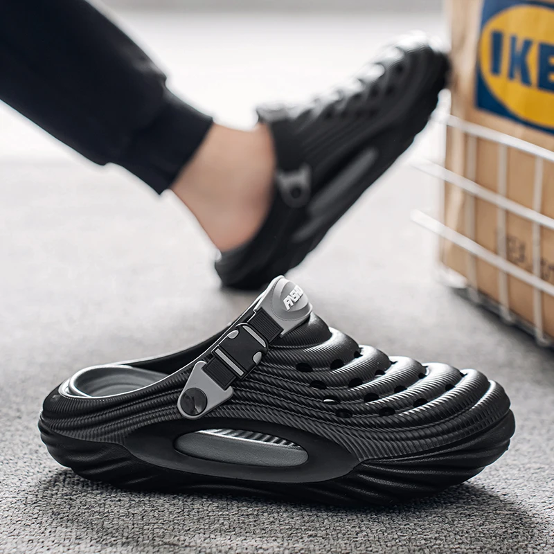 New Couple Models Hole Shoes Summer Women's Sandals Beach Lightweight Men's Slippers Baotou Waterproof Sandals Slippers Men image 5