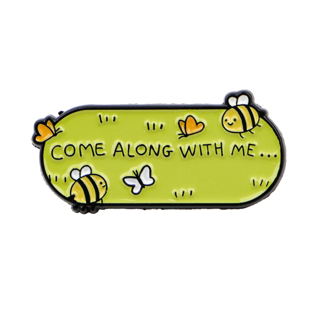 Cute Bee Enamel Pin Cartoon Badges on Backpack "COME ALONG WITH ME" Brooches Hat Lapel Pins Cosplay Accessories Toys Gifts view 6