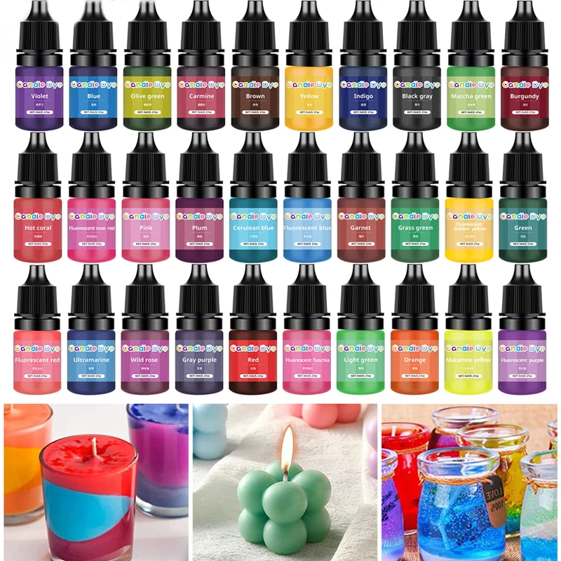 33Colors Candle Dyes Pigment Aromatherapy Liquid Colorant Pigment DIY Candle Mold Soap Coloring Handmade Crafts Resin Pigment