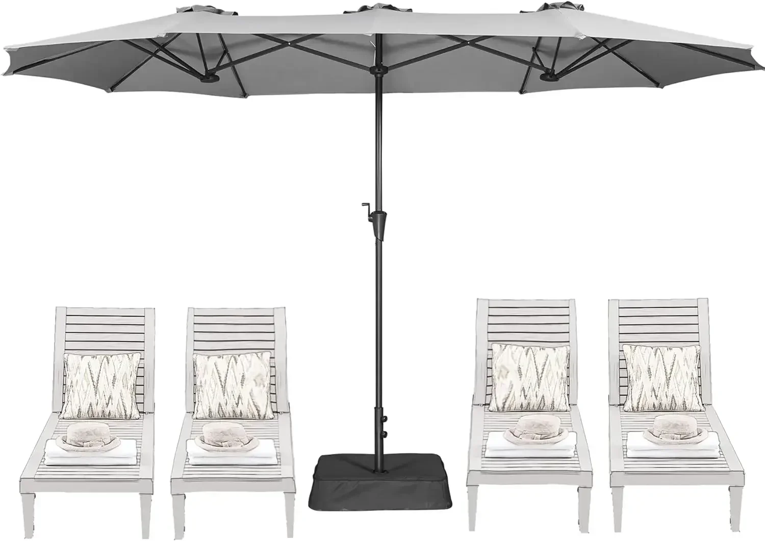 

13FT Outdoor Patio Umbrella with Base Included, Double Sided Pool Umbrellas with Fade Resistant Canopy, Large Table Umbrella