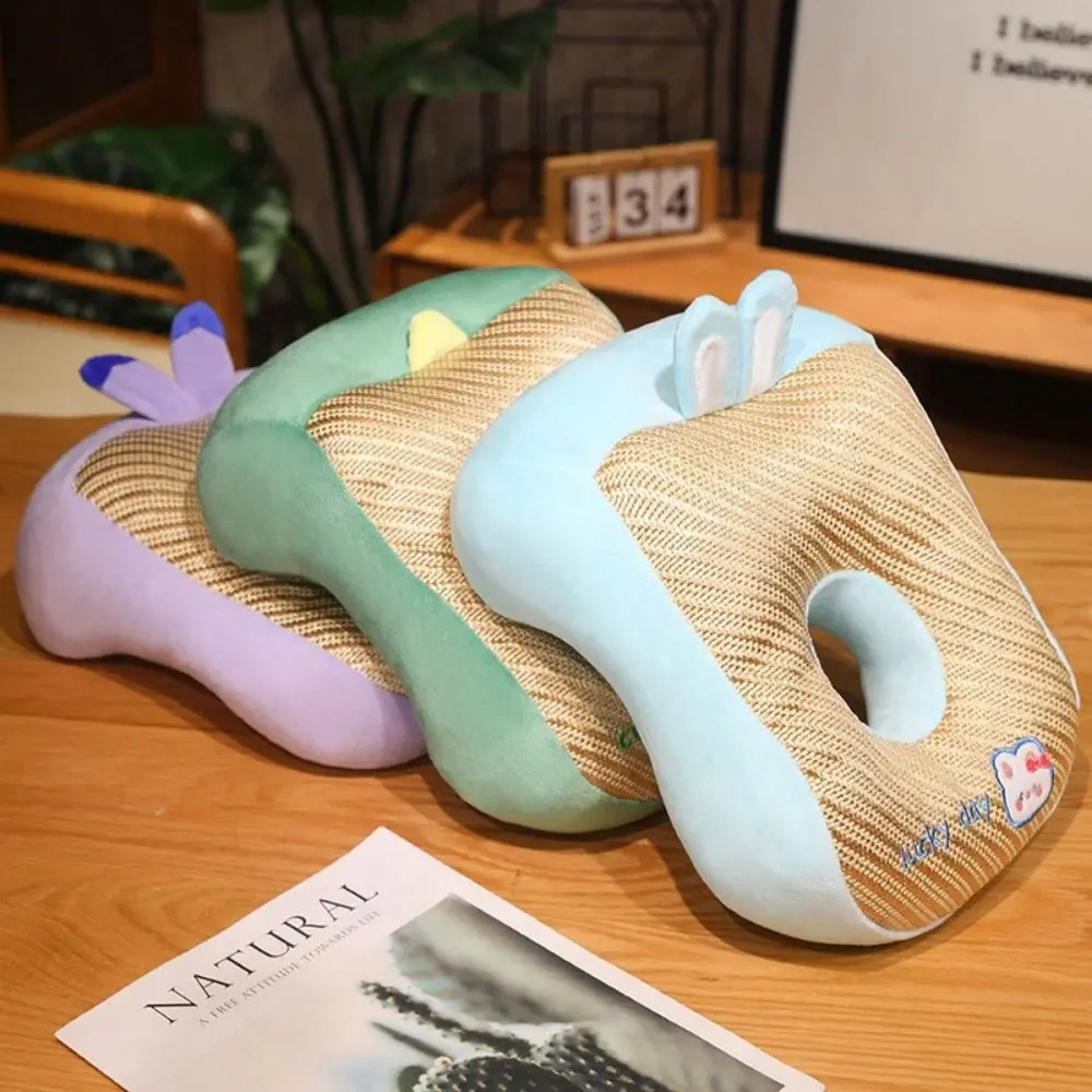 Cool Mat-almohada para siesta de verano, almohada de felpa de doble cara transpirable hueca para oficina, capibara, sujeción de mano, almohada para el cuello de Animal bonito para oficina