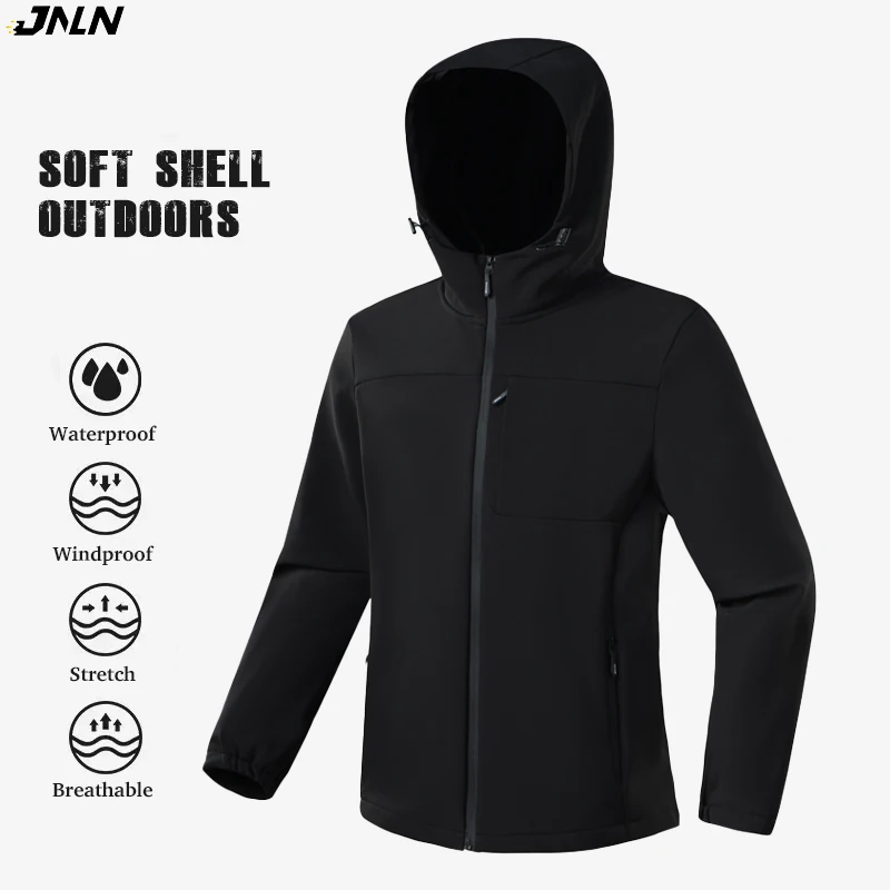 

JNLN Men's Waterproof Windbreaker Windproof Thermal Soft Shell Jackets Hiking Camping Climbing Trekking Outdoor Sports Rain Coat