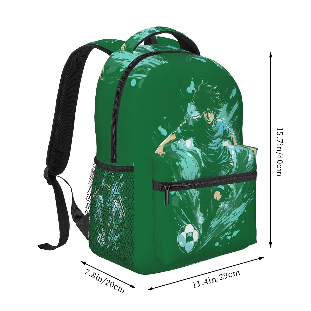 Dynamic Anime Soccer Player Art By Merch Backpack Hot Sale Daypack Large Capacity Kids BookBag School Bag Shoulder Bags