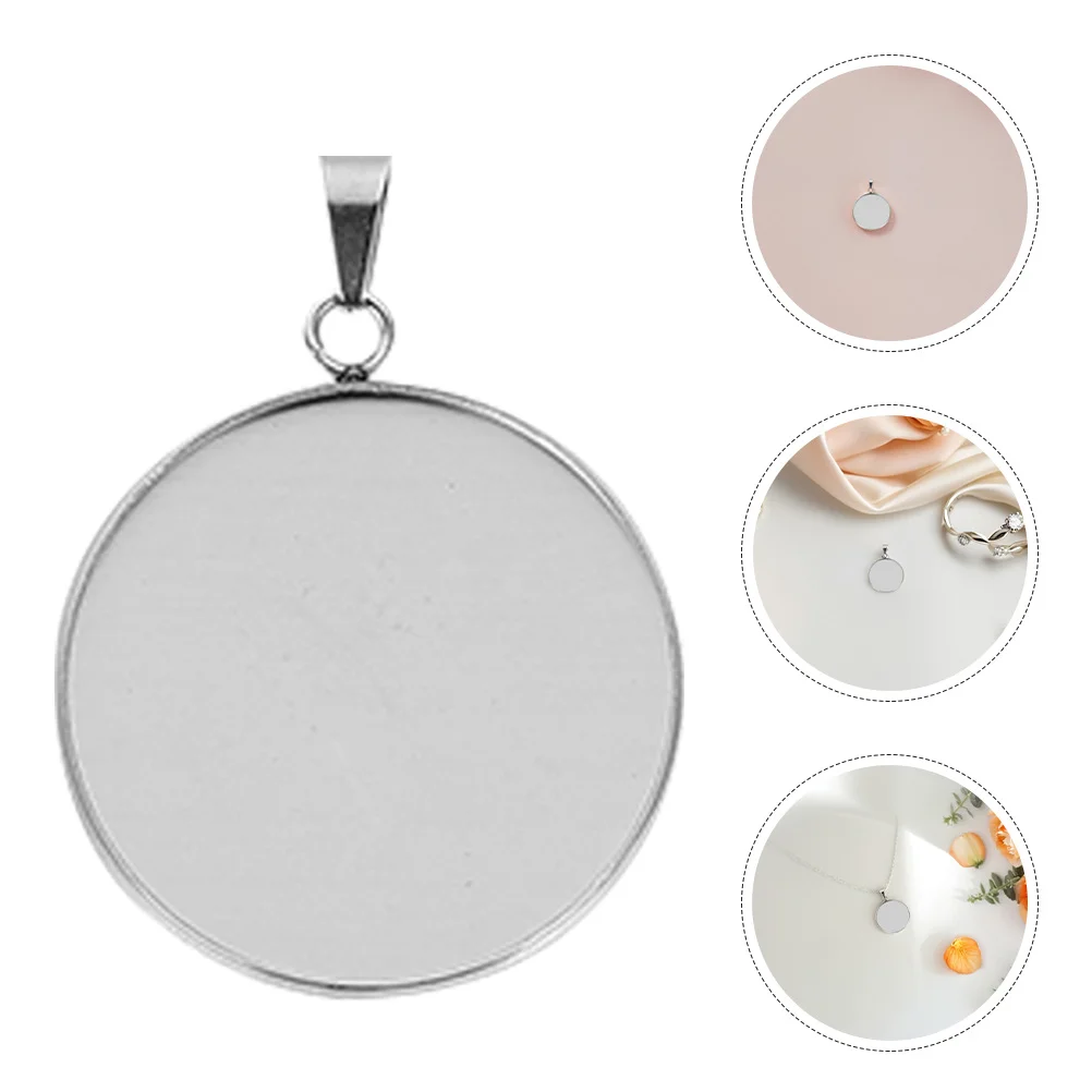 

30Pcs Time Cabochon Base Setting Stainless Steel Round Blank Pendant Trays for DIY Jewelry Making Craft Keychain Earring