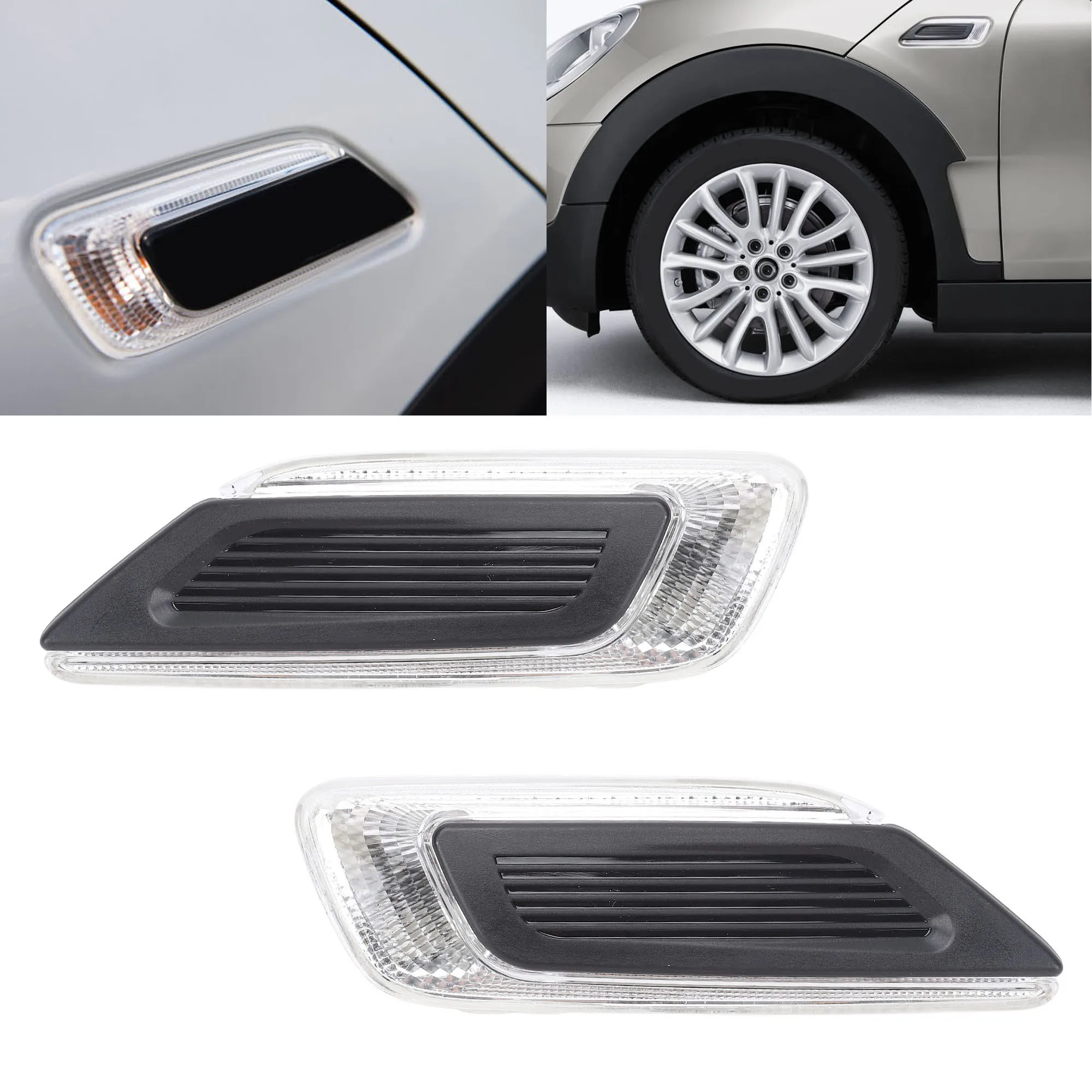 

Car Turn Signals Lamp Car Side Marker Light without Bulbs, for Mini Clubman F54 Pre‑facelift 2015‑2019 6317358466 6317358465