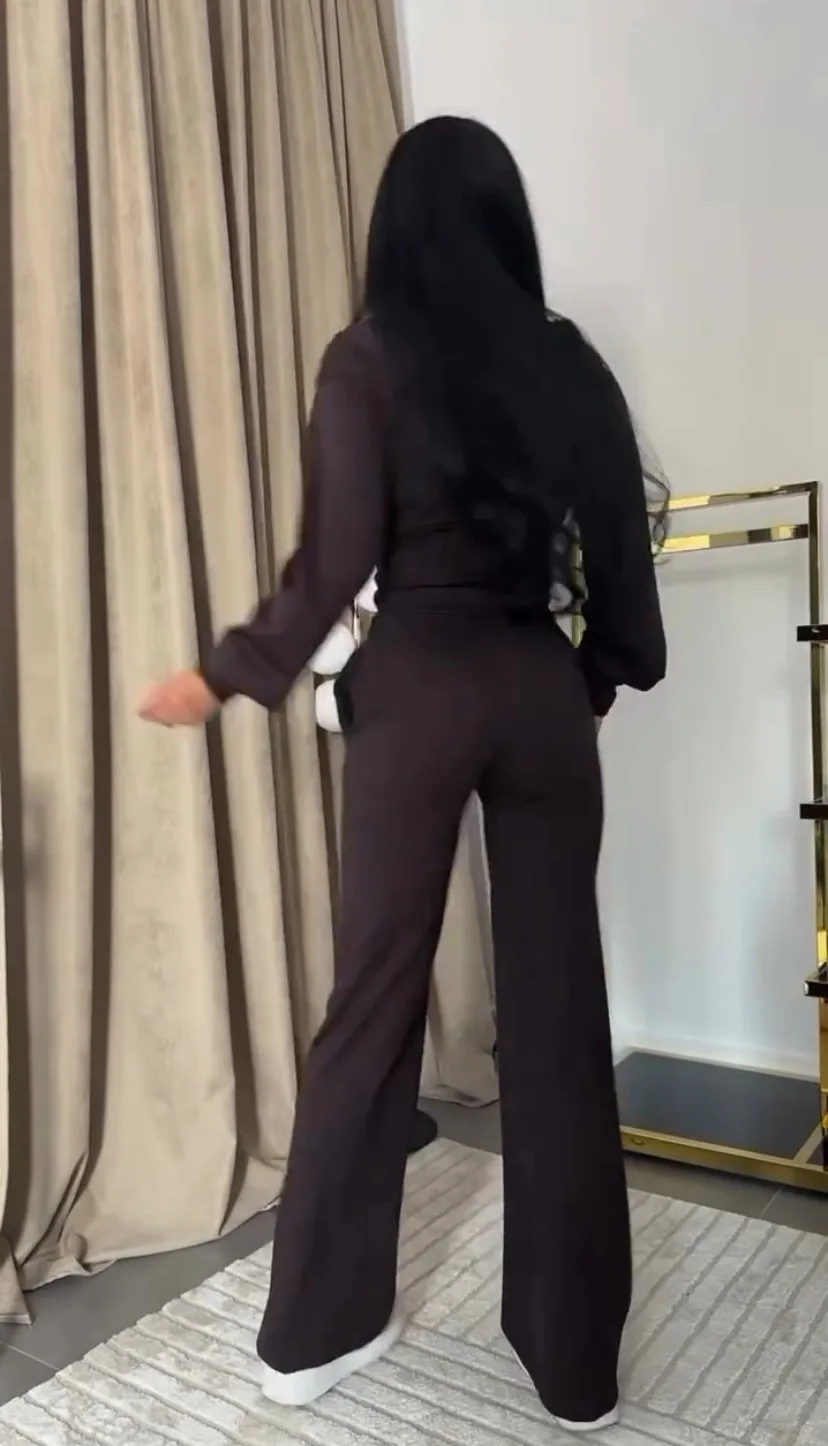 أزياء ضئيلة الرياضة البدلة للنساء الخريف جديد مقنعين سحاب أكمام طويلة البنطال القصير عالية الخصر الدانتيل يصل بنطلون قطعتين مجموعة