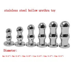 Stainless Steel Hollow Urethral Plug Small Short Urethral Dilator Stimulator Sex Toys for Man