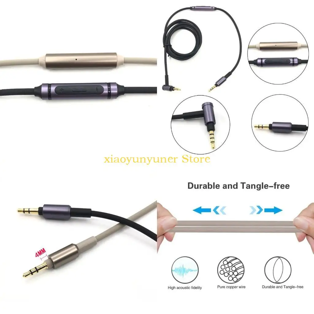 

P9JB Сменный аудиокабель для наушников Aux с регулятором громкости для MDR-1A MDR-1ABT MDR-1ADAC Кабель игровой гарнитуры