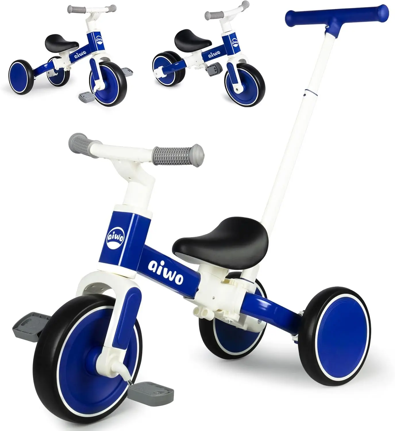 Trójkołowiec 5 in1 dla małych dzieci 1-3, rowerek biegowy dla dzieci w wieku od 1 do 4 lat dla chłopców dziewcząt pierwszy prezent, zabawki do jazdy na rowerze dla małych dzieci w