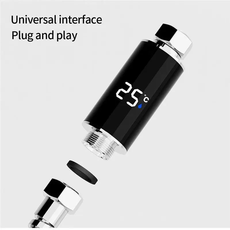 ก๊อกน้ำฝักบัวอาบน้ำแบบดิจิตอล B64B พร้อมจอแสดงผล LED แสดงอุณหภูมิ ใช้พลังงานน้ำ สำหรับอาบน้ำที่บ้าน