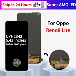 6.43'' Super AMOLED For OPPO Reno8 Lite 8Lite CPH2343 LCD Display Touch Screen Digitizer Assembly For Oppo Reno8 Z 8Z Display