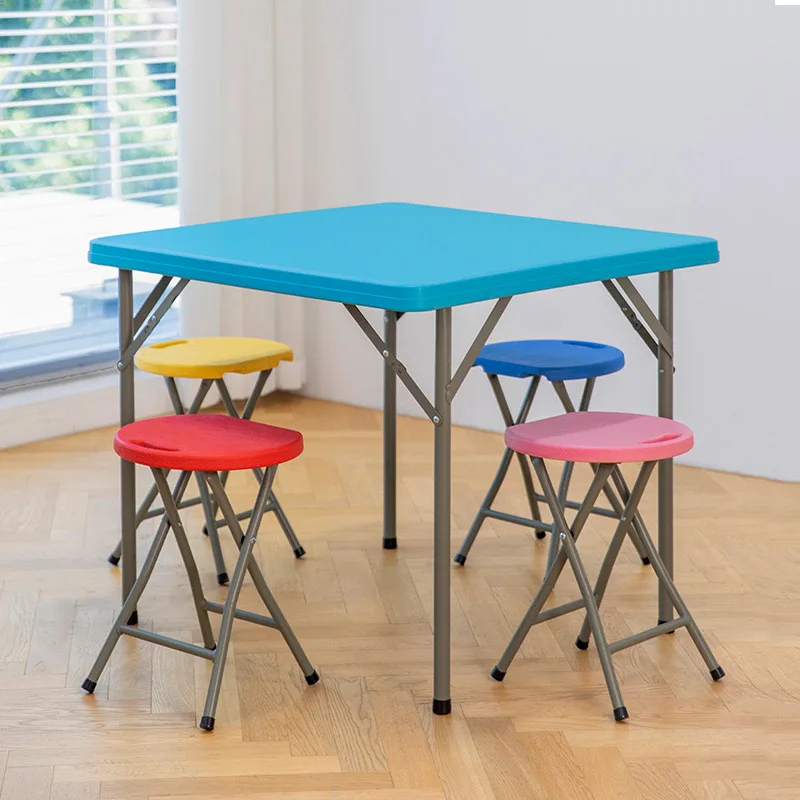 Cheap Colorful  Folding Metal Kids Study Party Tables Chairs Set for Children