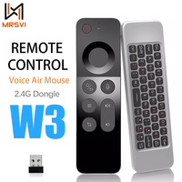 MRSVI W3 2.4G Wireless Voice Air Mouse Remote Controller Mini Keyboard For Android TV BOX/Windows/Gyroscope Remote