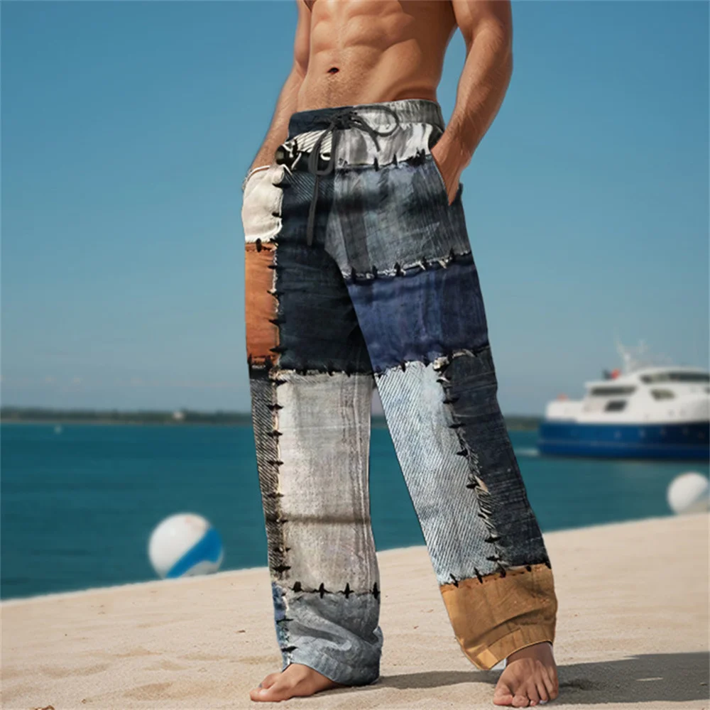 

2024 Outdoor Autumn/Winter Fragrant Hemp Men's Pants, Casual Beach Shopping, Spring/Summer Nine Minute Foot binding Divin