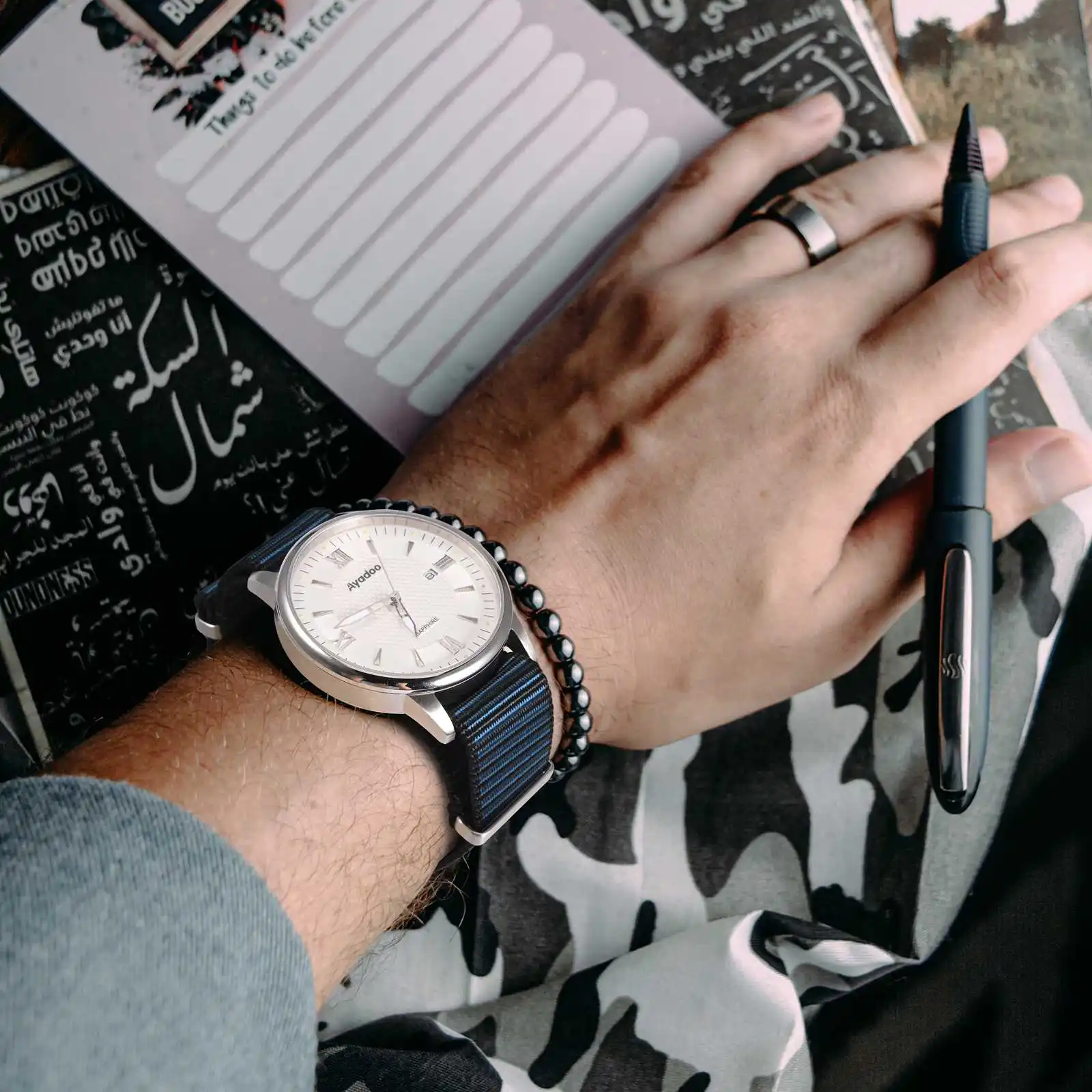 Двухцветный нейлоновый ремешок для часов Ayadoo, цельный сменный ремешок с текстурой полосы для мужчин и женщин, доступная ширина наконечника 18 мм, 20 мм, 22 мм