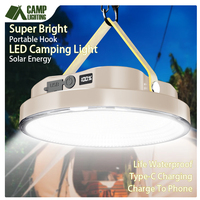 Solar High Power LED Camping Light 5 Modes Rechargeable Portable Lanterns Outdoor Emergency BBQ Waterproof Tent Lighting Lamp