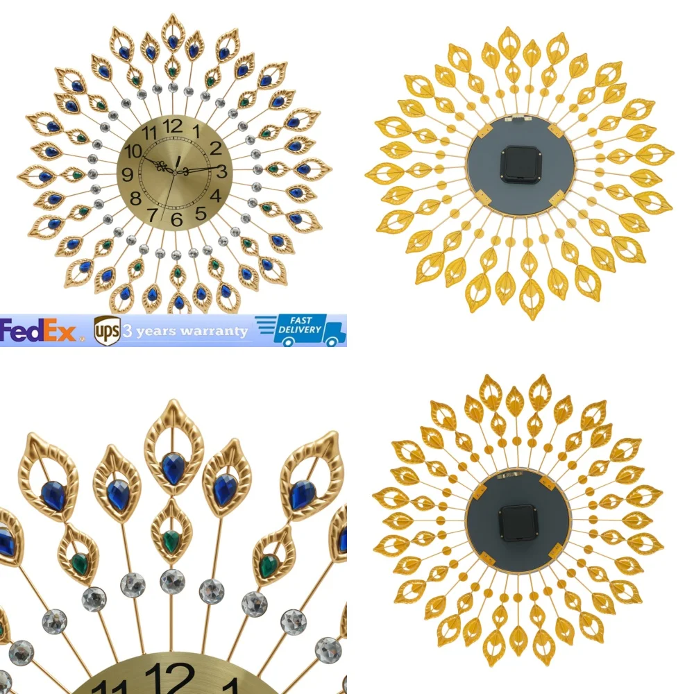 

26.4 Inch Modern 3D Wall Clock Metal Art Design Large Decorative Timepiece for Living Room Home Decoration Minimalist Style