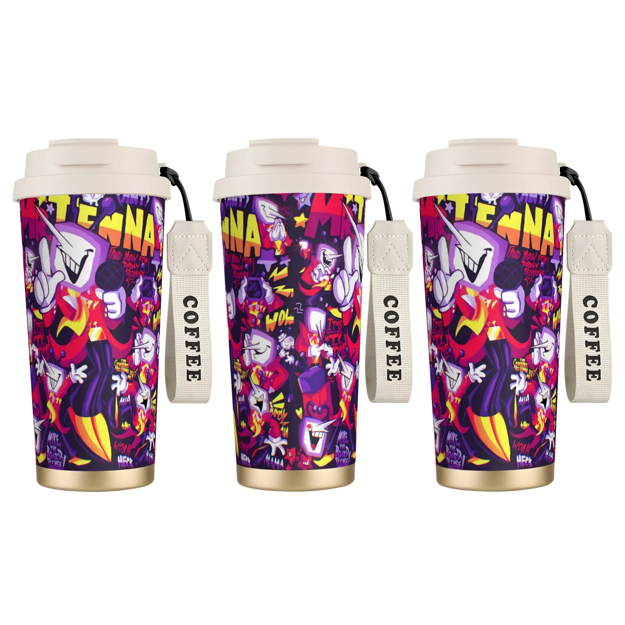 

Большая термокружка Deltarune 3 Tenna «Время смотреть телевизор», для горячих напитков, из нержавеющей стали, термос для воды, дорожная термокружка