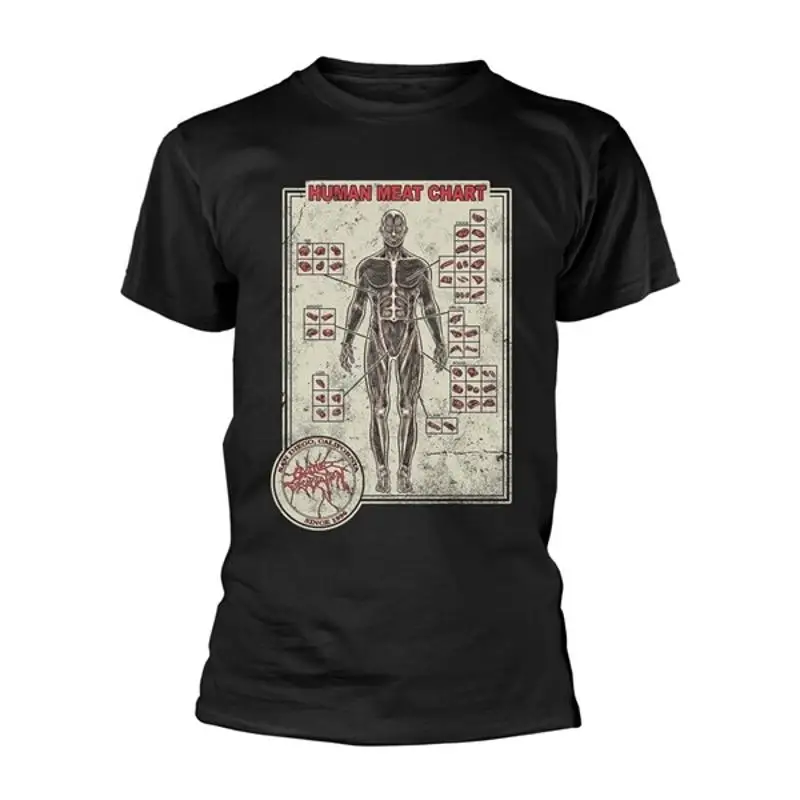 Cattle Decapitation 'Human Meat Chart' Black T shirt NEW