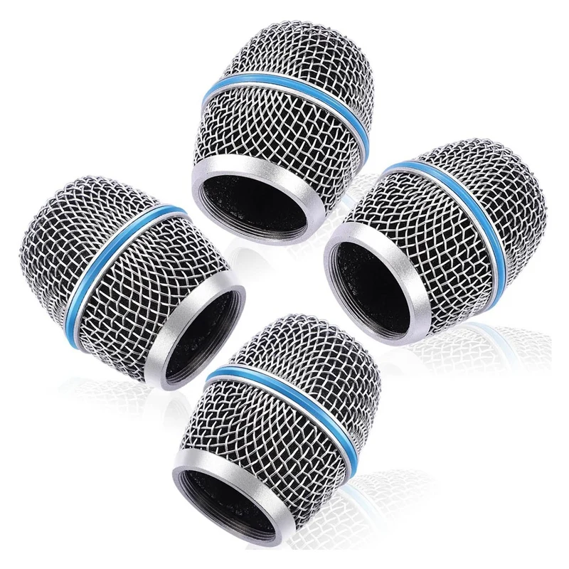 4PCS Microphone Windscreen Heads, Microphone Ball Head Mesh Grill Vocal Microphone Parts Grille For Shure Beta87a