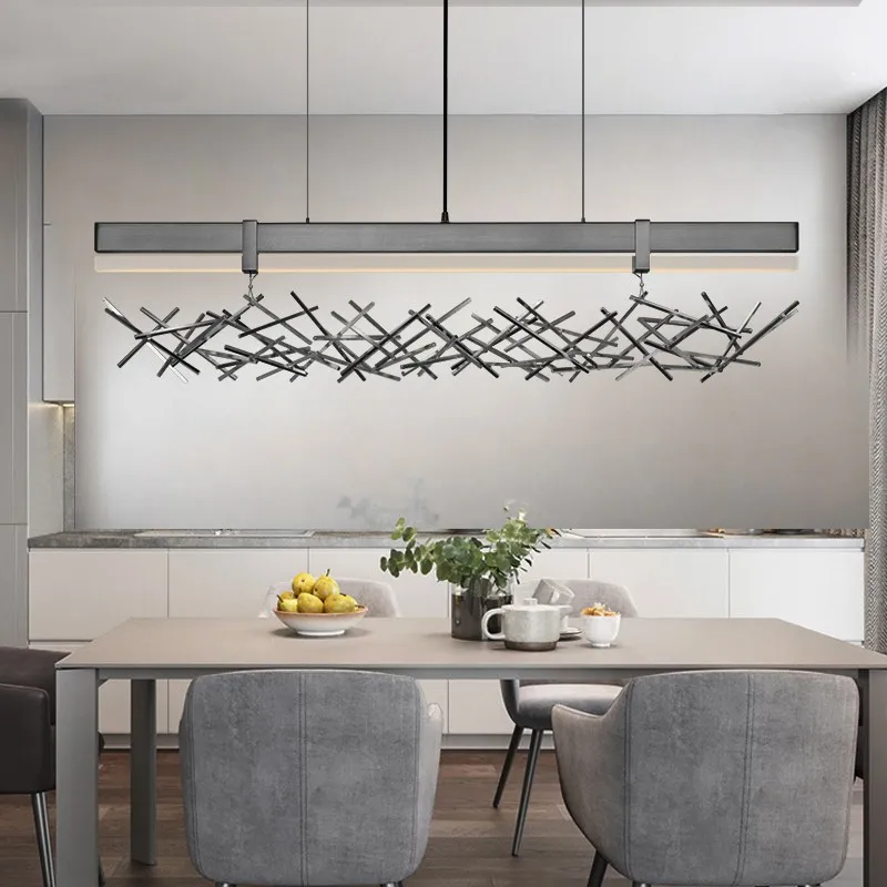 

MZISOSOD for Nordic LED Chandelier Modern Minimalist Acrylic Lighting for Home Restaurant Decor Stainless Steel Ceiling Light