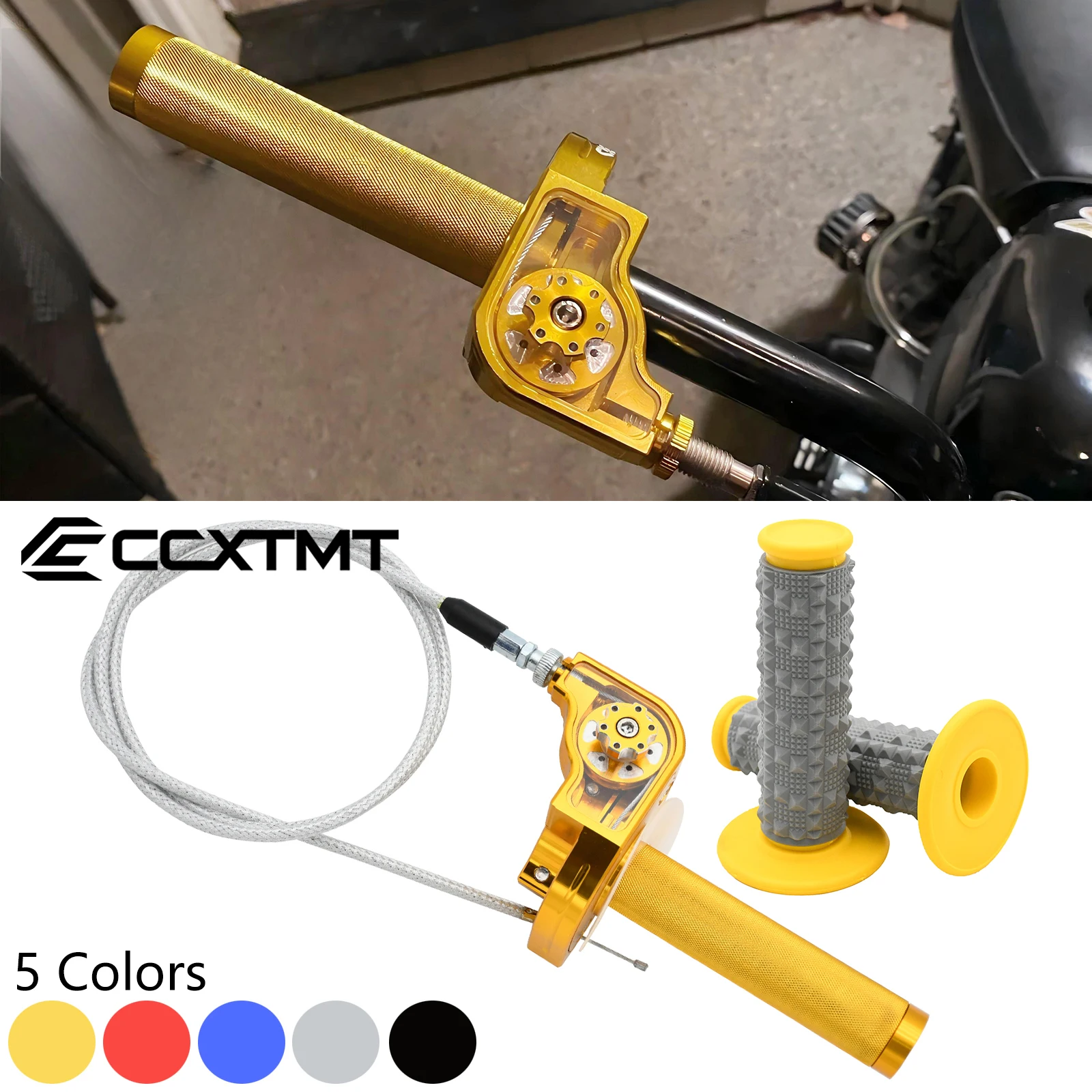 AliExpress NONE 22mm Universal M10*1.5 CNC Aluminum Adjustable Accelerator Throttle Twist Grips Handlebars For Motorcycle Moped Scooter Bike ATV