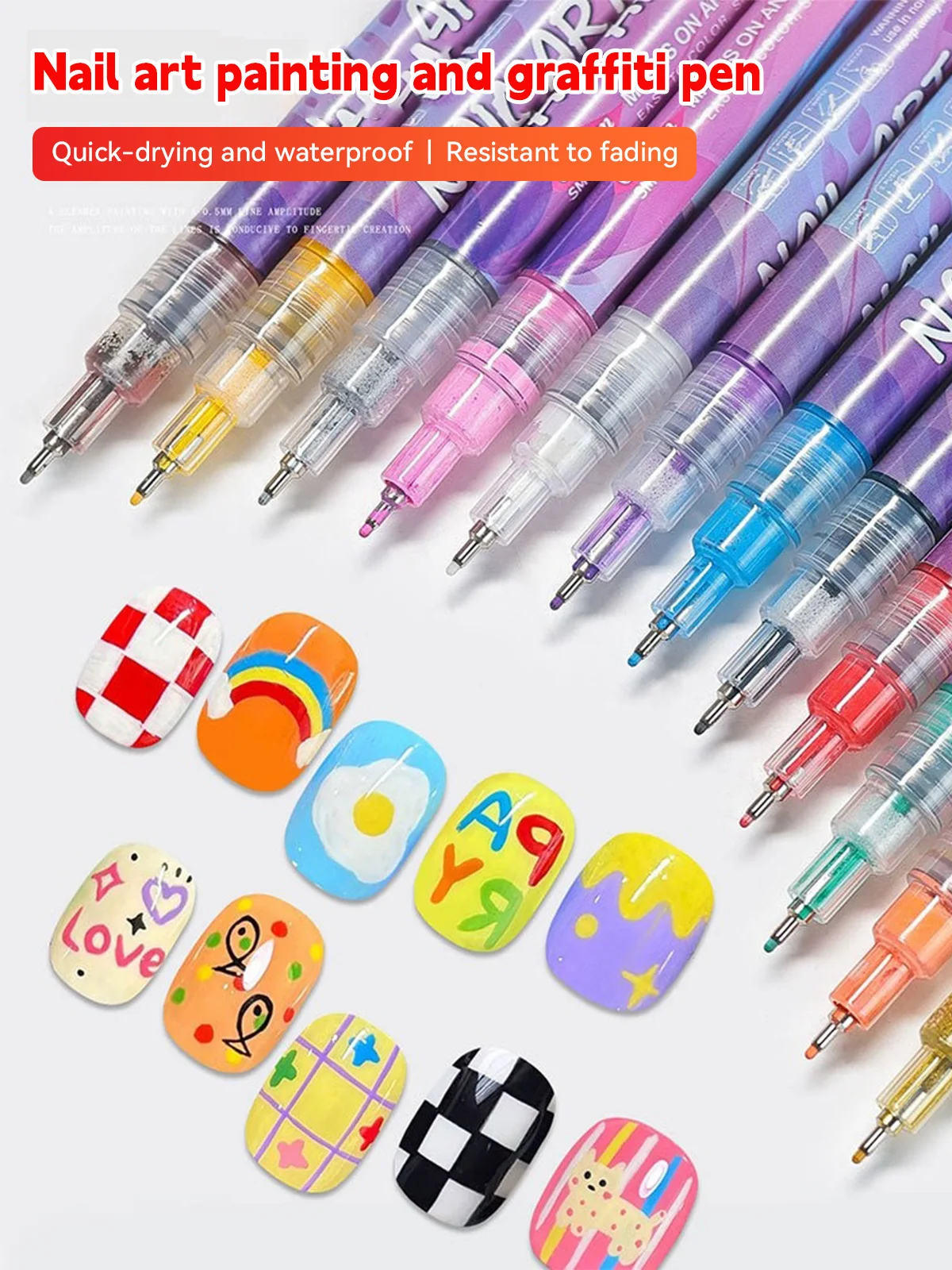 

12-цветная ручка для гелевых ногтей, рождественский подарочный набор, 3D ручка для лака для ногтей, быстросохнущие инструменты для дизайна ногтей своими руками