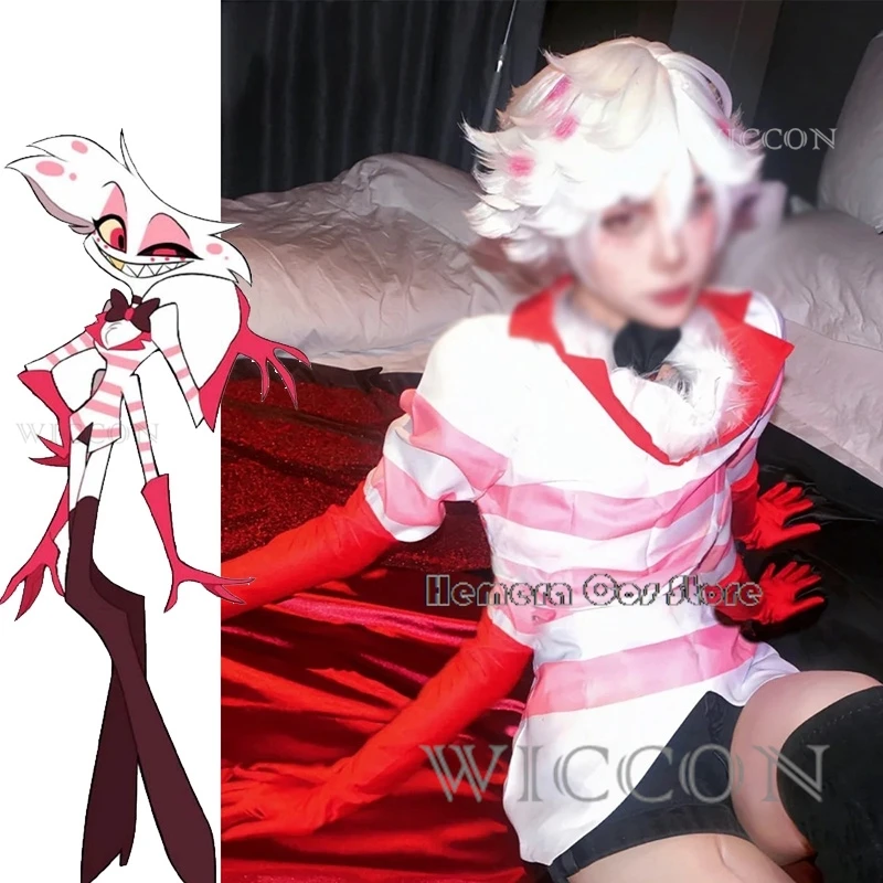 Anime Hazbin Angel Dust Hotel Cosplay Costume Spider AD Unisex Suit Four Leg Clothes Fur Uniform Angel Sexy Halloween Party 2024