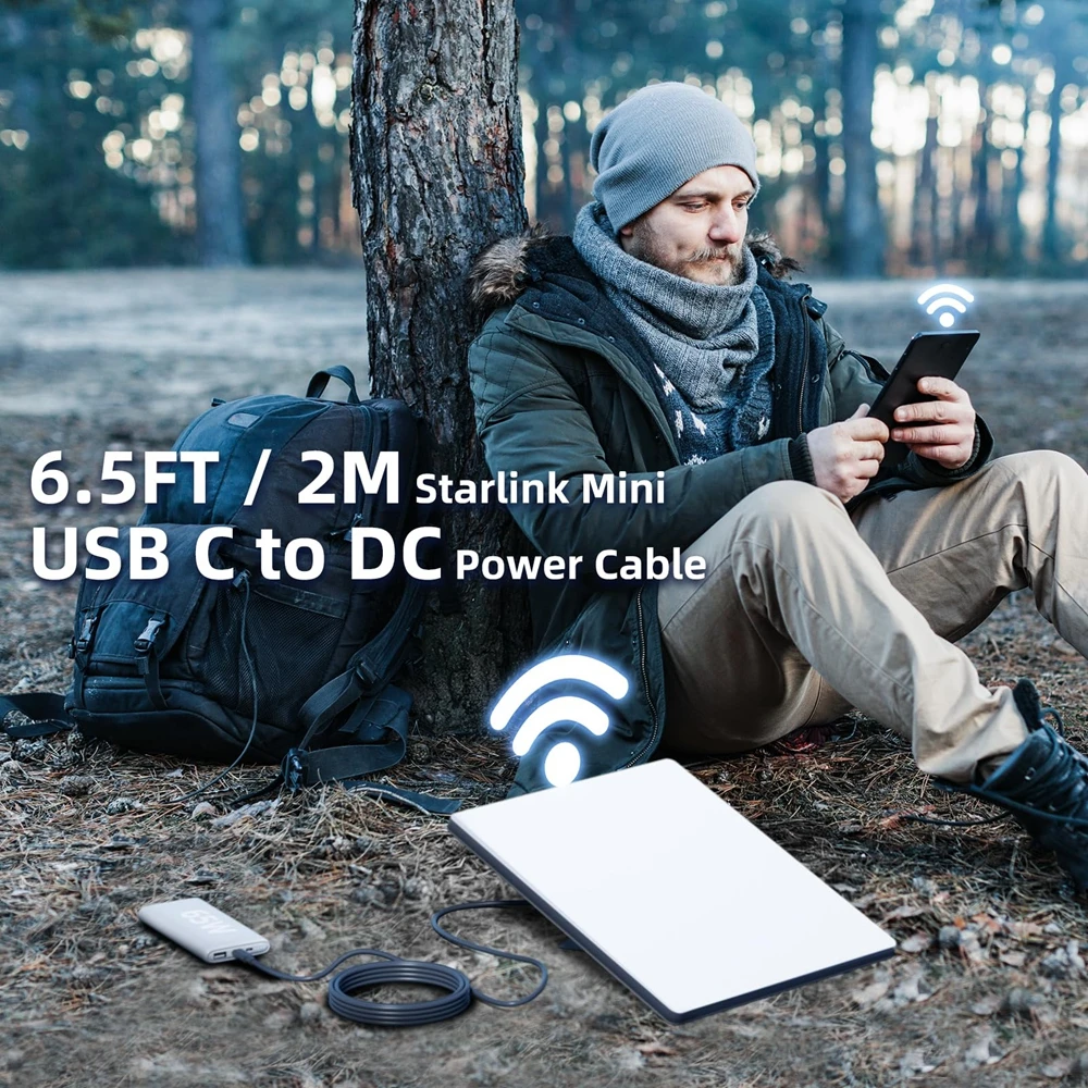 Starlink-ミニUSB-C-D電源ケーブル,100W,タイプC-DC入力,防水,過負荷,短絡保護,2 m, 5 m, 10m