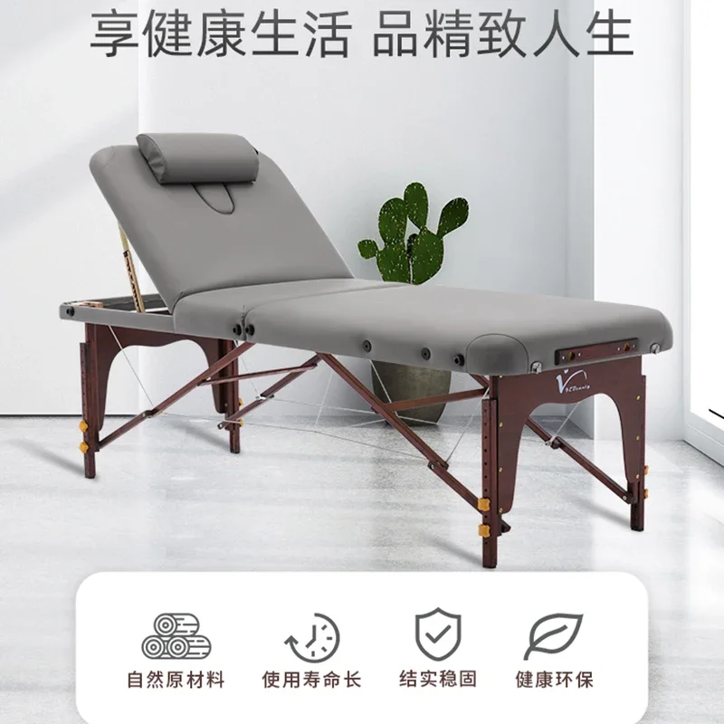 Individual Tattoo Wooden Massage Table Folding Portable Spa Massage Bed Bathroom Ear Cleaning Camilla Masaje Beauty Furniture